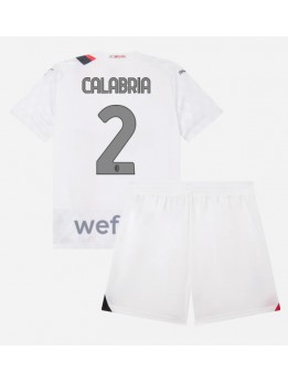 Billige AC Milan Davide Calabria #2 Bortedraktsett Barn 2023-24 Kortermet (+ Korte bukser)